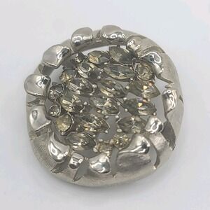 Vintage BSK Brooch Pomegranate Silver Tone Signed‎